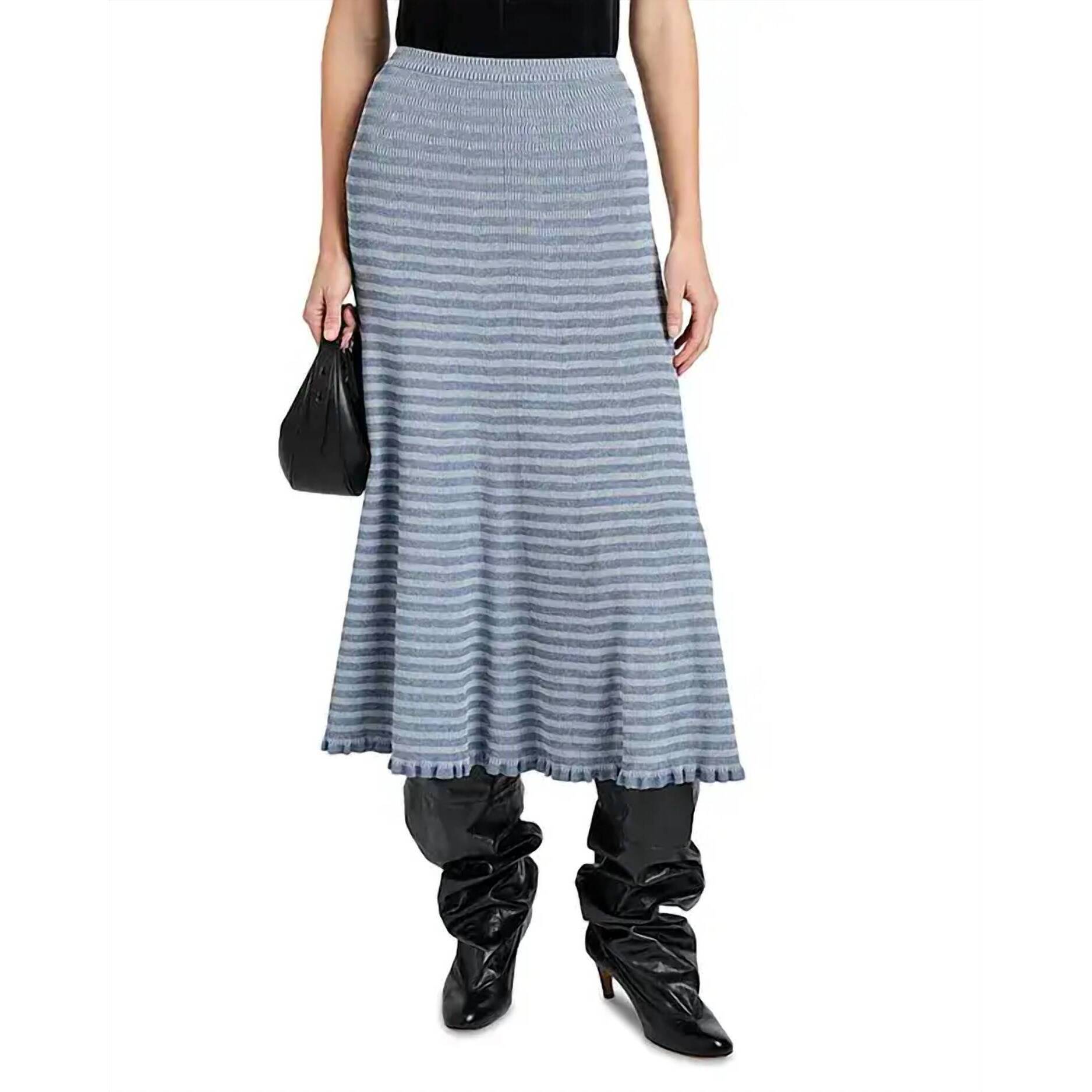 New Proenza Schouler Stina Midi Skirt In Slate